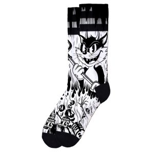 American socks Signature Evil Cat socks white